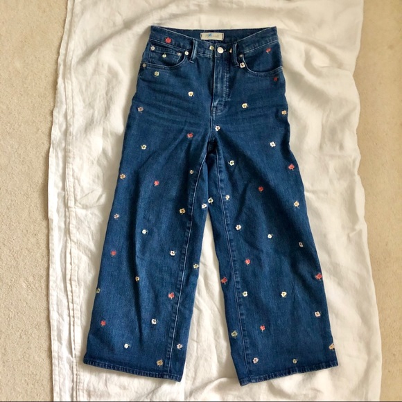 Madewell Floral Confetti Embroidered Wide Jeans - Picture 4 of 6